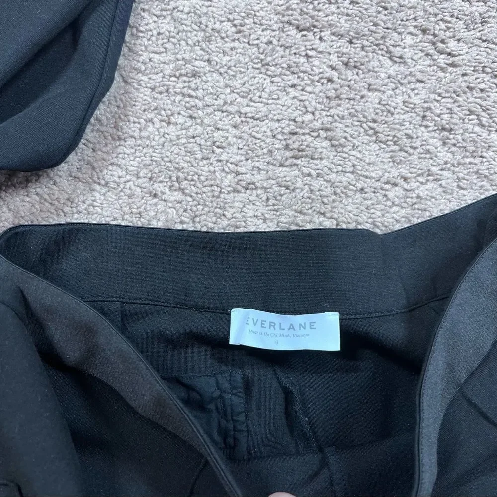 Everlane The Stretch Ponte Knit Skinny Pant Black Side Zip Size 6